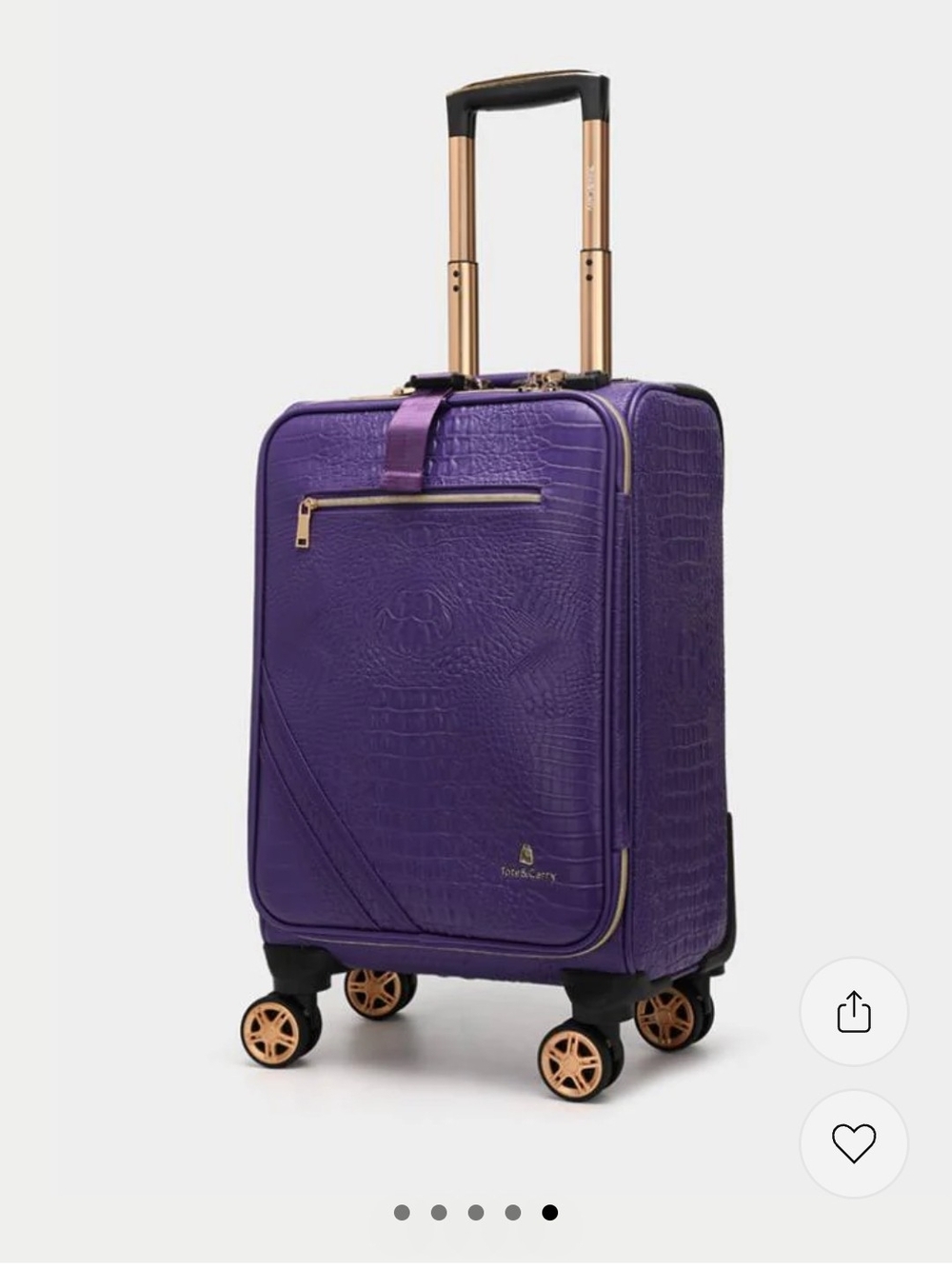 Statement Carry-On In Purple Croc-Embossed - Picture 2 of 3